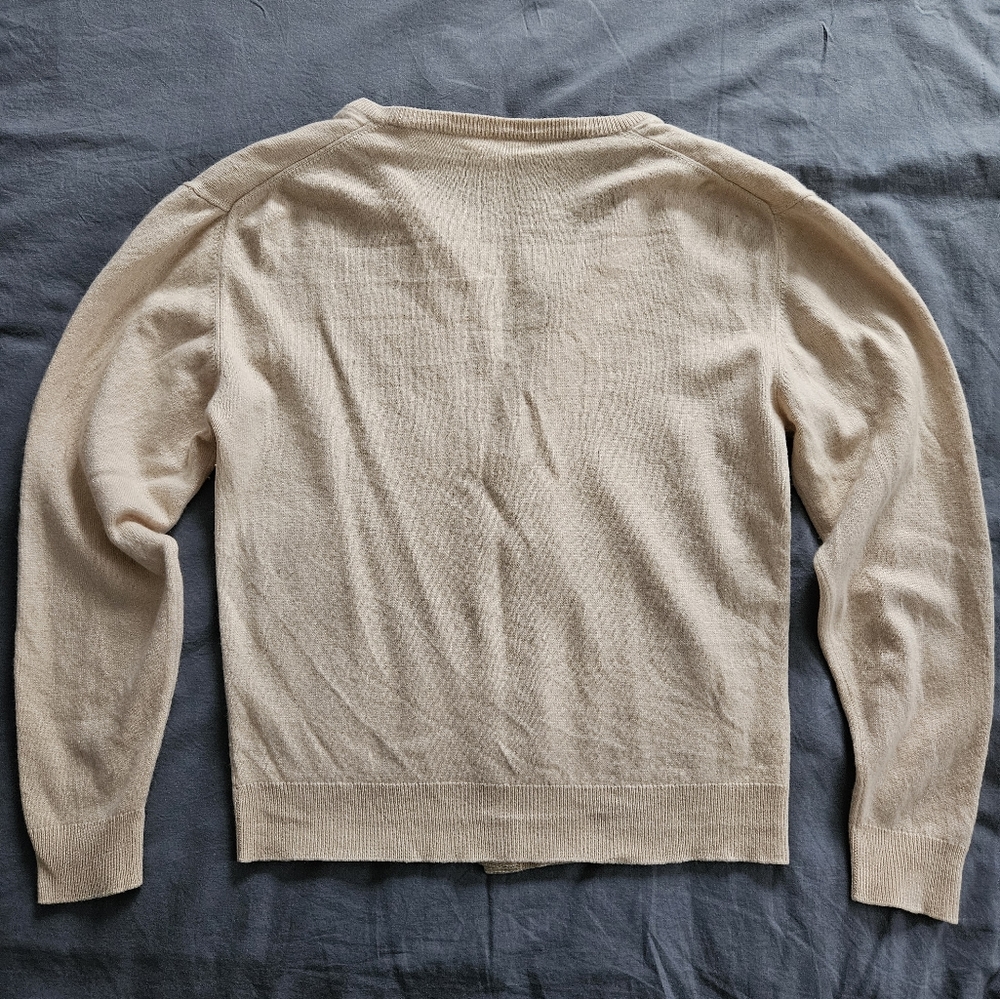 TSE Beige Crewneck Button-Front Cashmere Cardigan - Picture 2 of 8